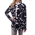 EQUIPMENT NAVY AND WHITE FLORAL PRINT BLOUSE - SIZE M