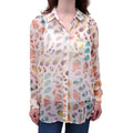 EQUIPMENT SILK FEATHER PATTERNED BLOUSE - SIZE S