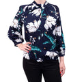 ERDEM FLORAL BLOUSE WITH CRYSTAL DETAILS - SIZE 6