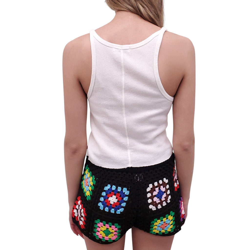 ÉTERNE WHITE RIBBED TANK TOP - SIZE M