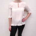 ETRO CREAM BLOUSE WITH FRINGE DETAILS - SIZE 40