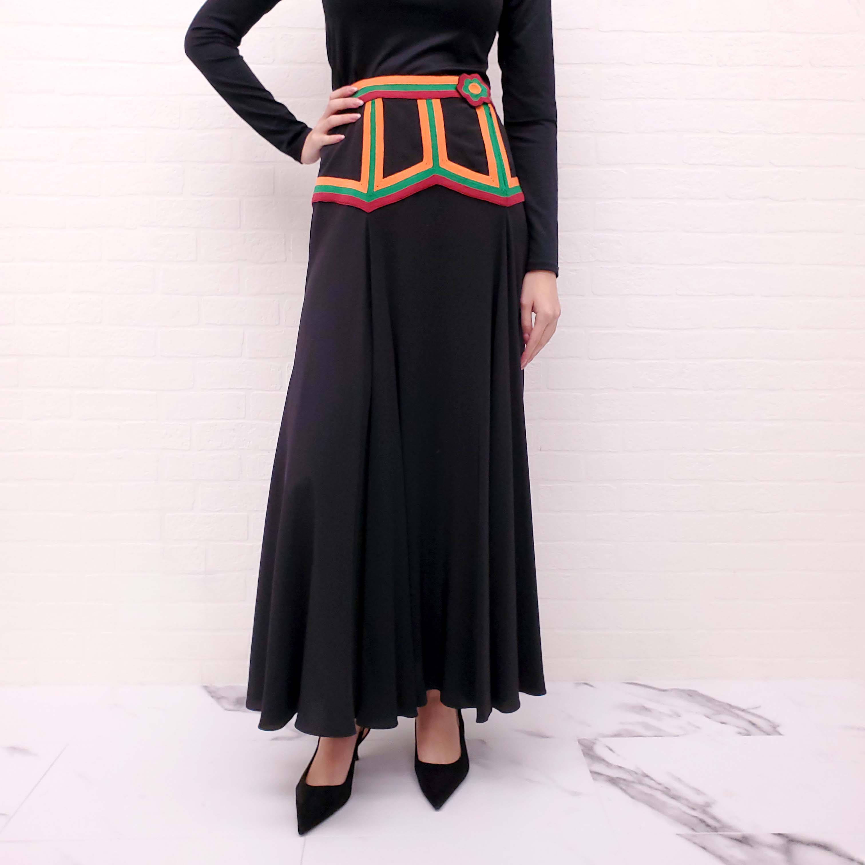 ETRO LONG SKIRT WITH STITCHED DETAILING - SIZE 44