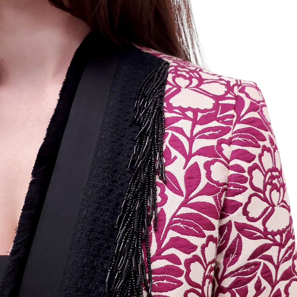 ETRO PINK FLORAL JACQUARD JACKET - SIZE 44