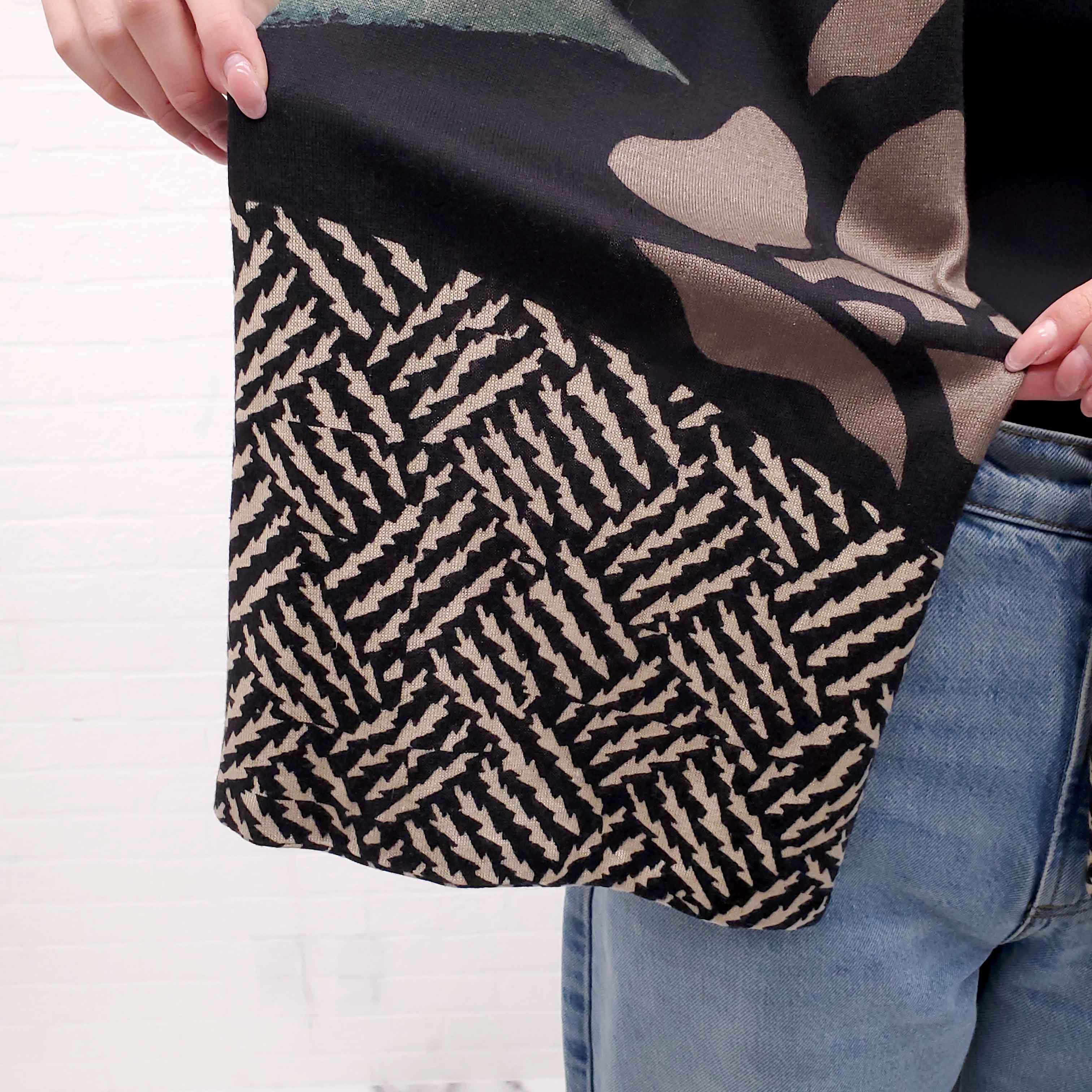 ETRO PURPLE, GREEN, AND BLACK PATTERNED SCARF