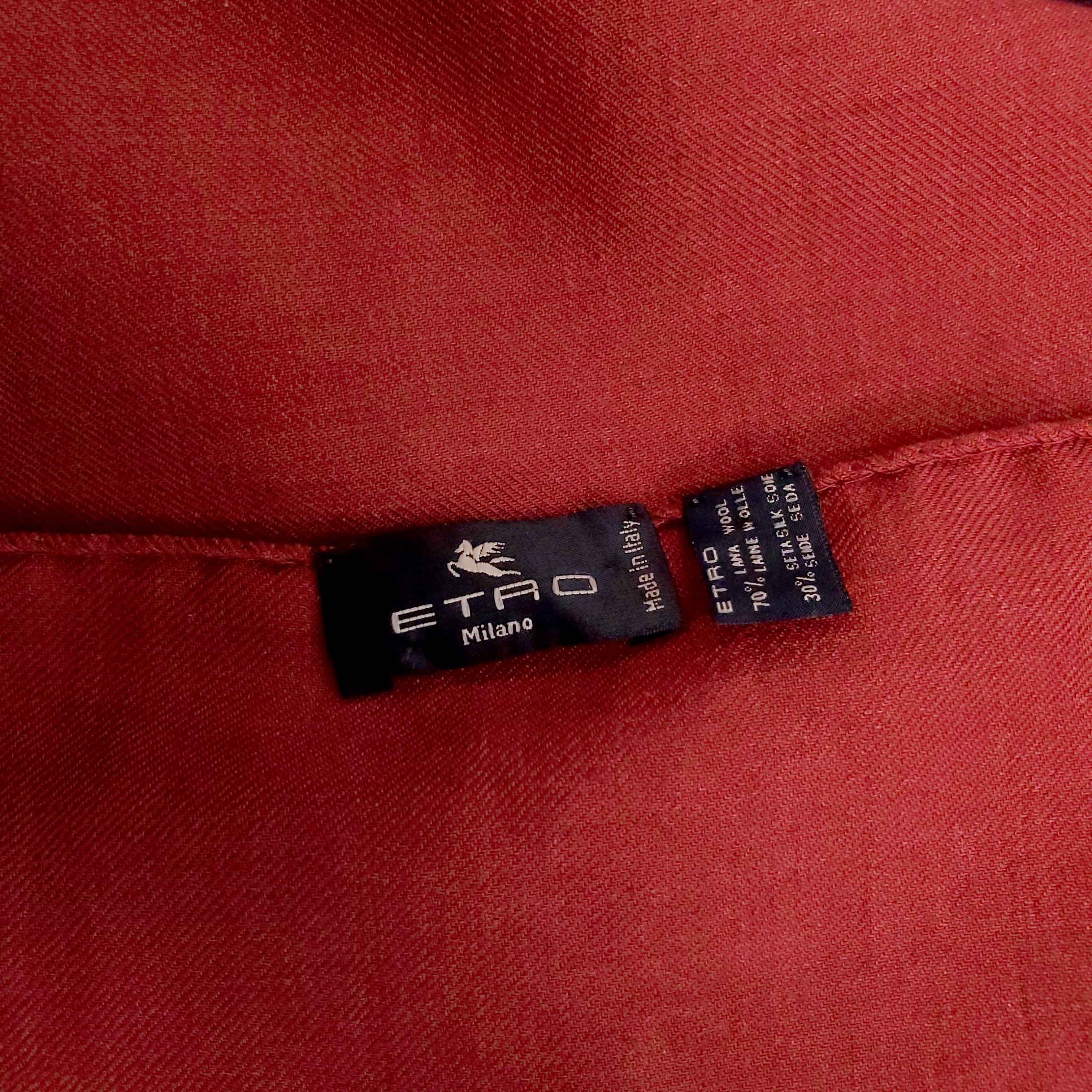 ETRO RED PATTERNED SCARF