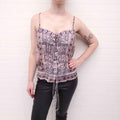 ETRO SHEER PURPLE PATTERNED PRINTED TANK TOP - SIZE 44
