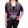 ETRO YELLOW AND PURPLE PATTERNED CARDIGAN - SIZE 40