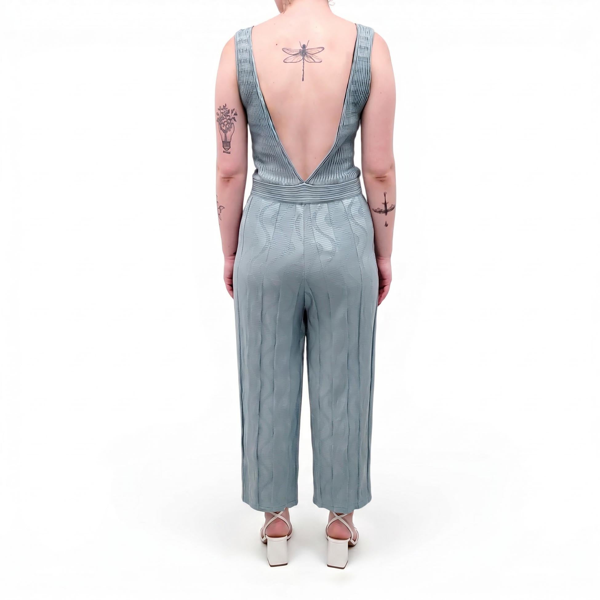 M MISSONI TURQUOISE KNIT JUMPSUIT - SIZE 46