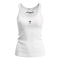 CHRISTIAN DIOR WHITE RIBBED LOGO TANK TOP - SIZE XS