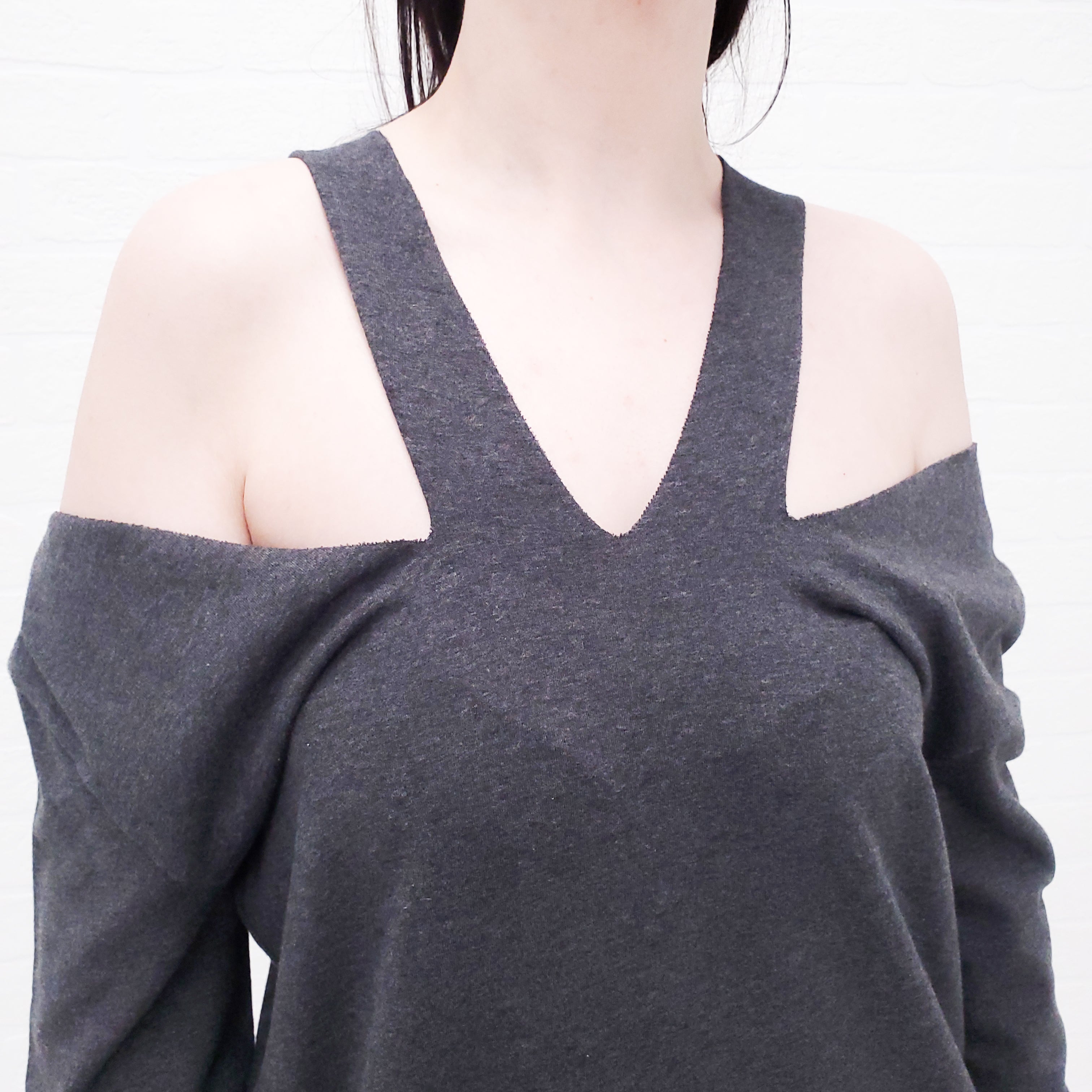 MM6 MAISON MARGIELA GREY TUNIC WITH CUTOUT DETAIL - SIZE M