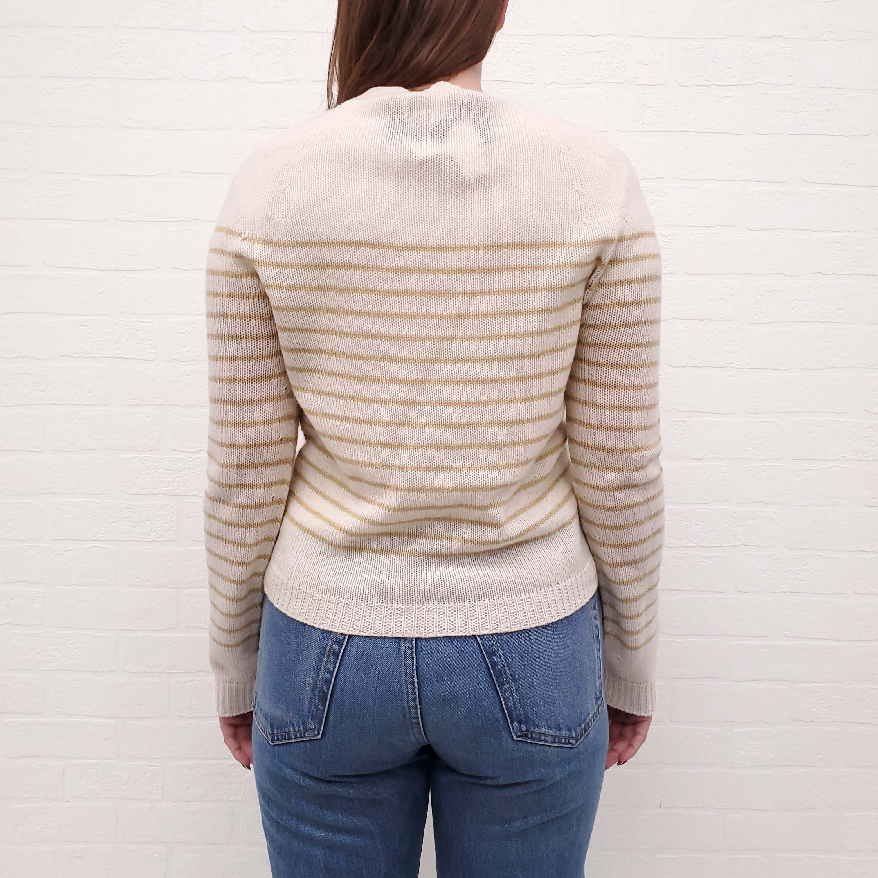 FABIANA FILIPPI CREAM STRIPED SWEATER - SIZE 42