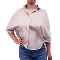 FABIANA FILIPPI STRIPED BLOUSE WITH MONILI - SIZE 36