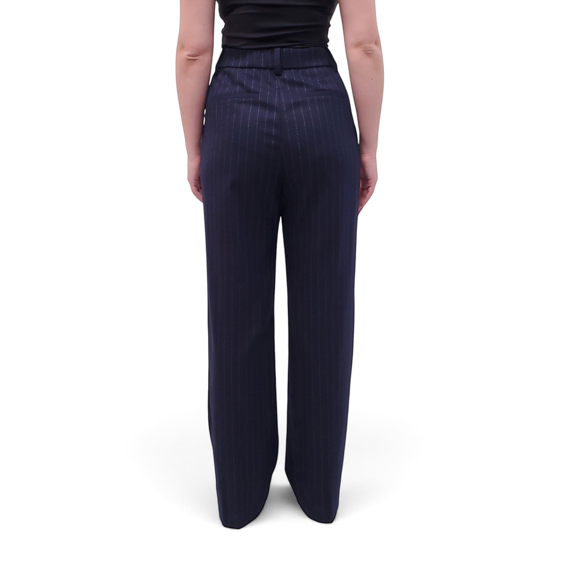 FAVORITE DAUGHTER NAVY PINSTRIPE PANTS SET - SIZE 10/8
