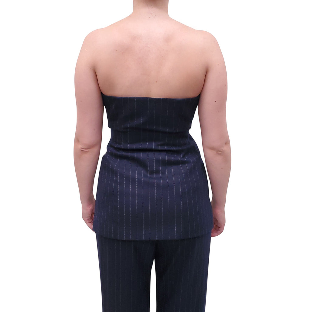 FAVORITE DAUGHTER NAVY PINSTRIPE PANTS SET - SIZE 10/8