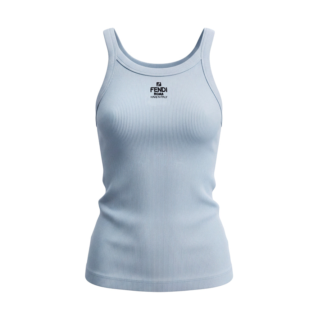 FENDI BLUE LOGO TANK TOP - SIZE XS