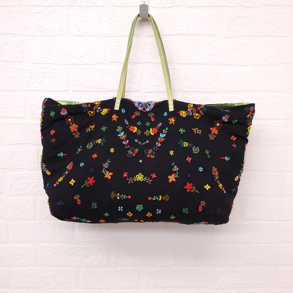 FENDI CANVAS BEADED TOTE
