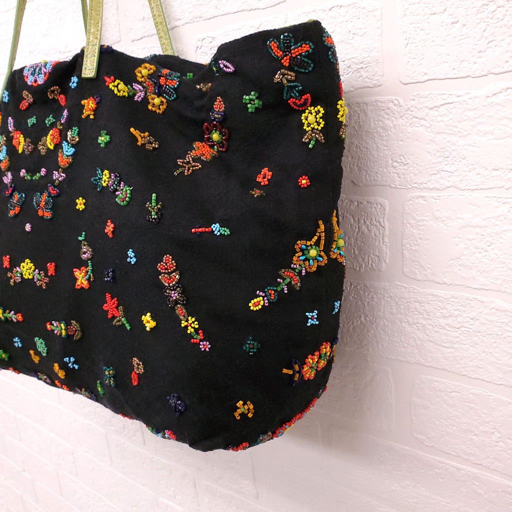 FENDI CANVAS BEADED TOTE