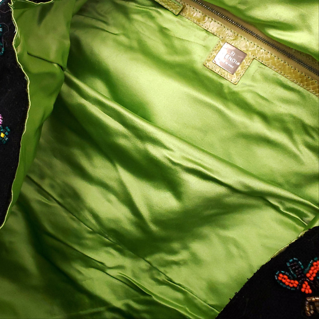 FENDI CANVAS BEADED TOTE