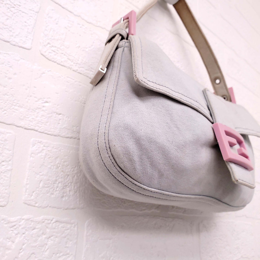 FENDI GREY CLOTH 'BAGUETTE' SHOULDER BAG