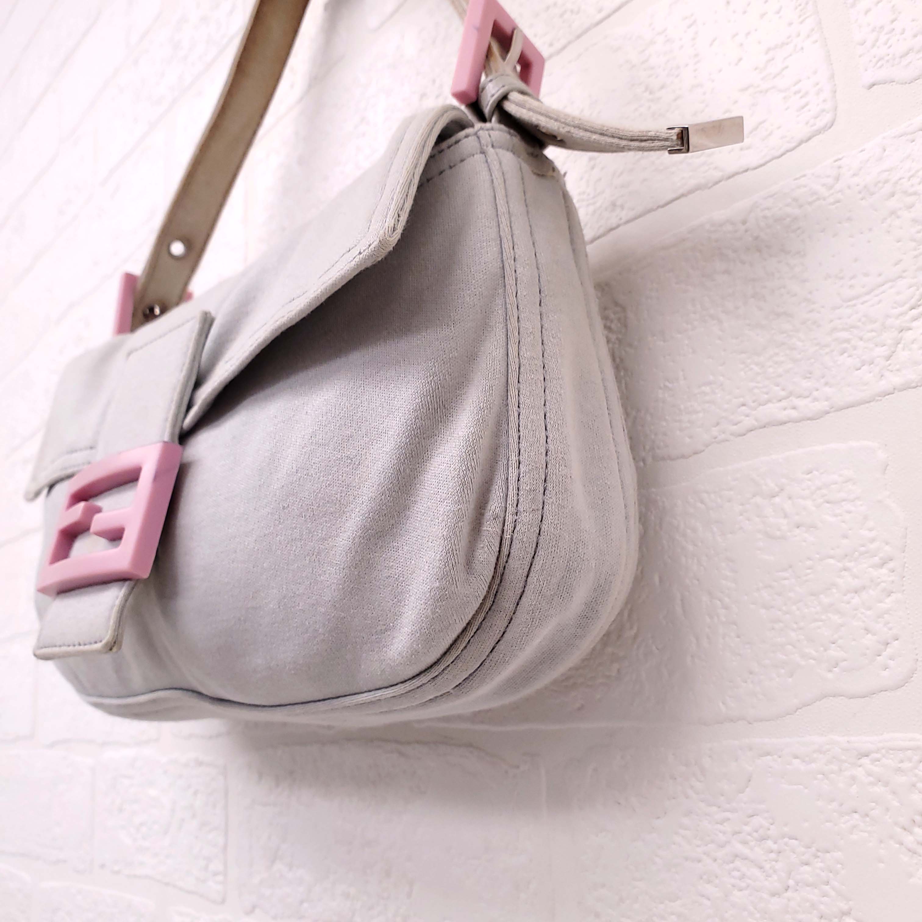 FENDI GREY CLOTH 'BAGUETTE' SHOULDER BAG