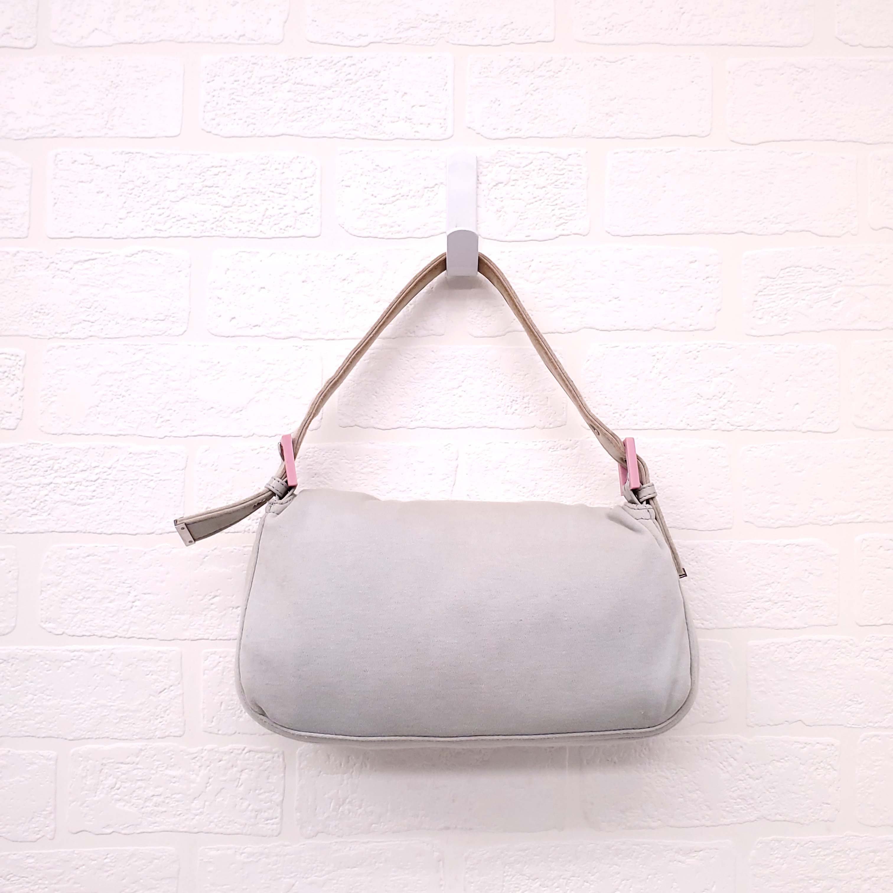 FENDI GREY CLOTH 'BAGUETTE' SHOULDER BAG