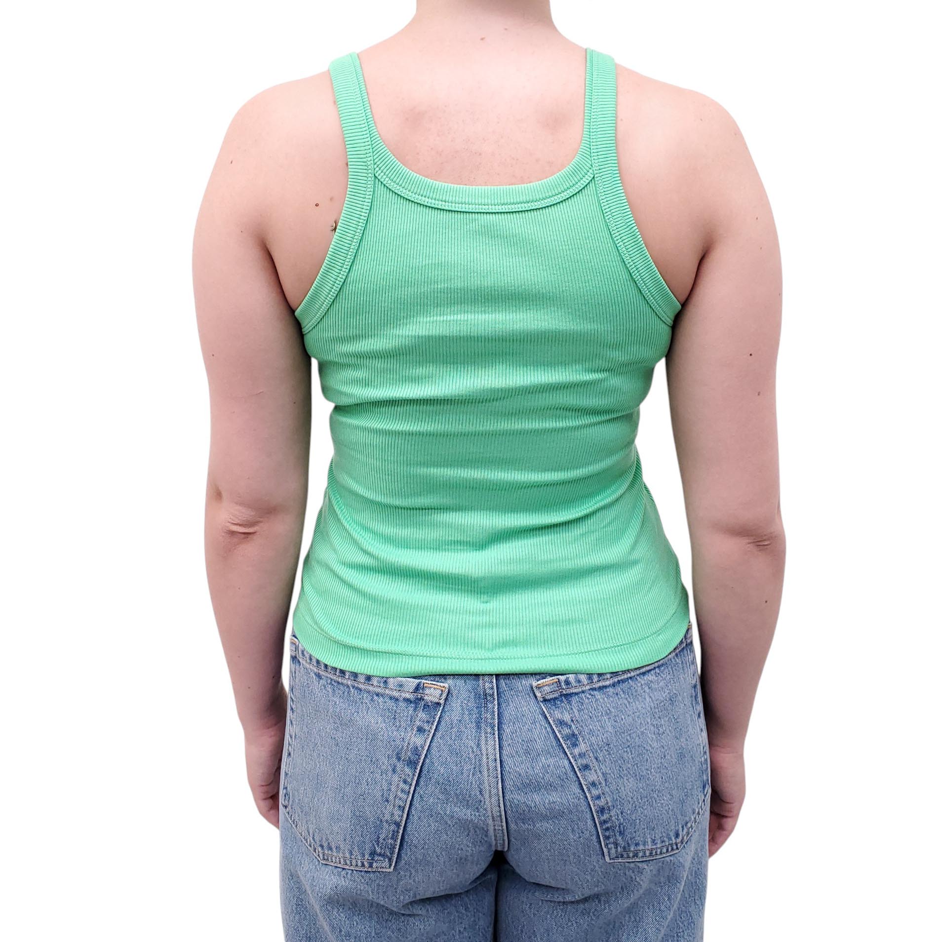 FENDI GREEN LOGO TANK TOP - SIZE XS