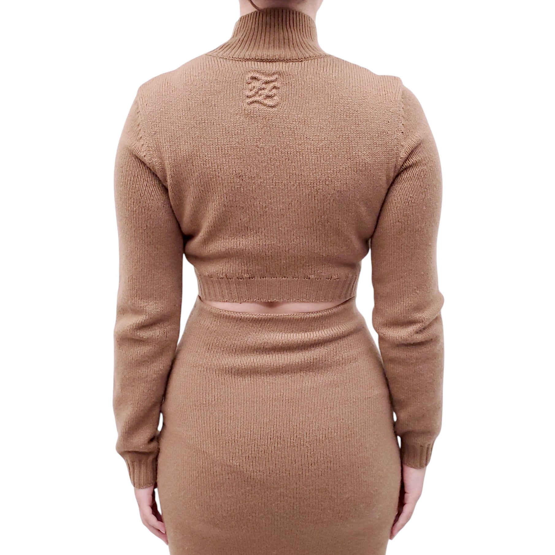 FENDI KHAKI 2-PIECE KNIT SET - SIZE 40