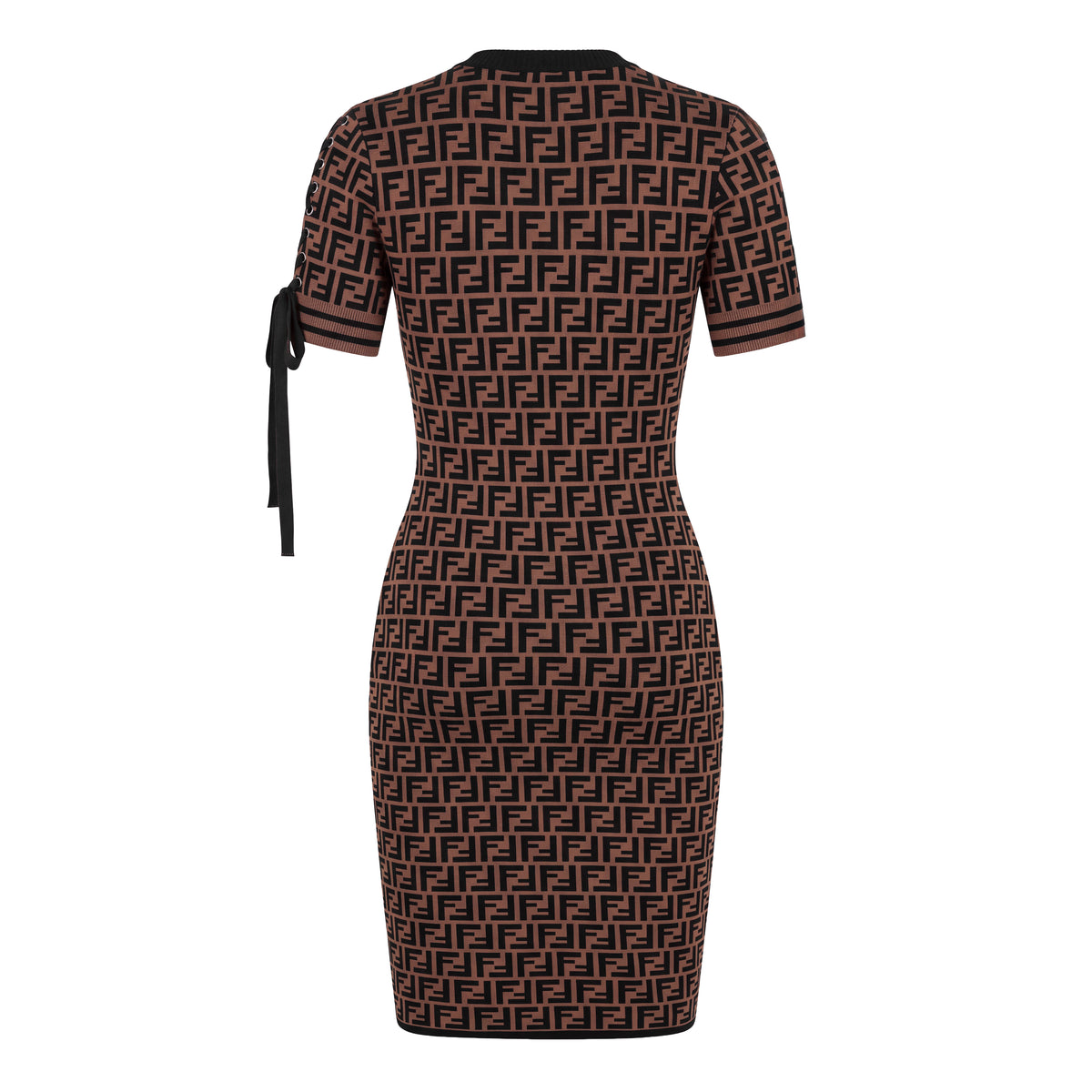 FENDI LOGO DRESS WITH RIBBON DETAIL - SIZE 44