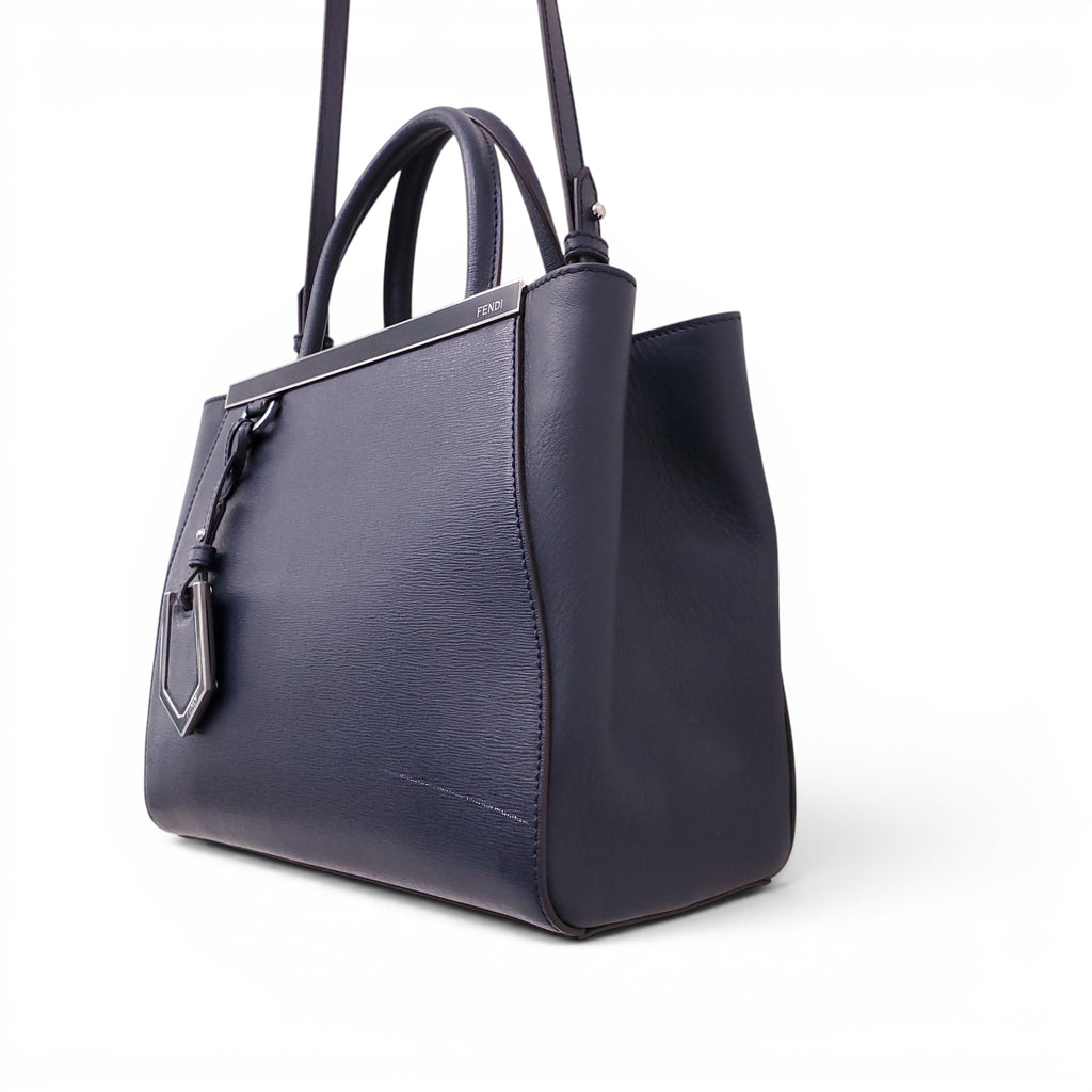 FENDI NAVY 2 JOUR MINI TOTE BAG