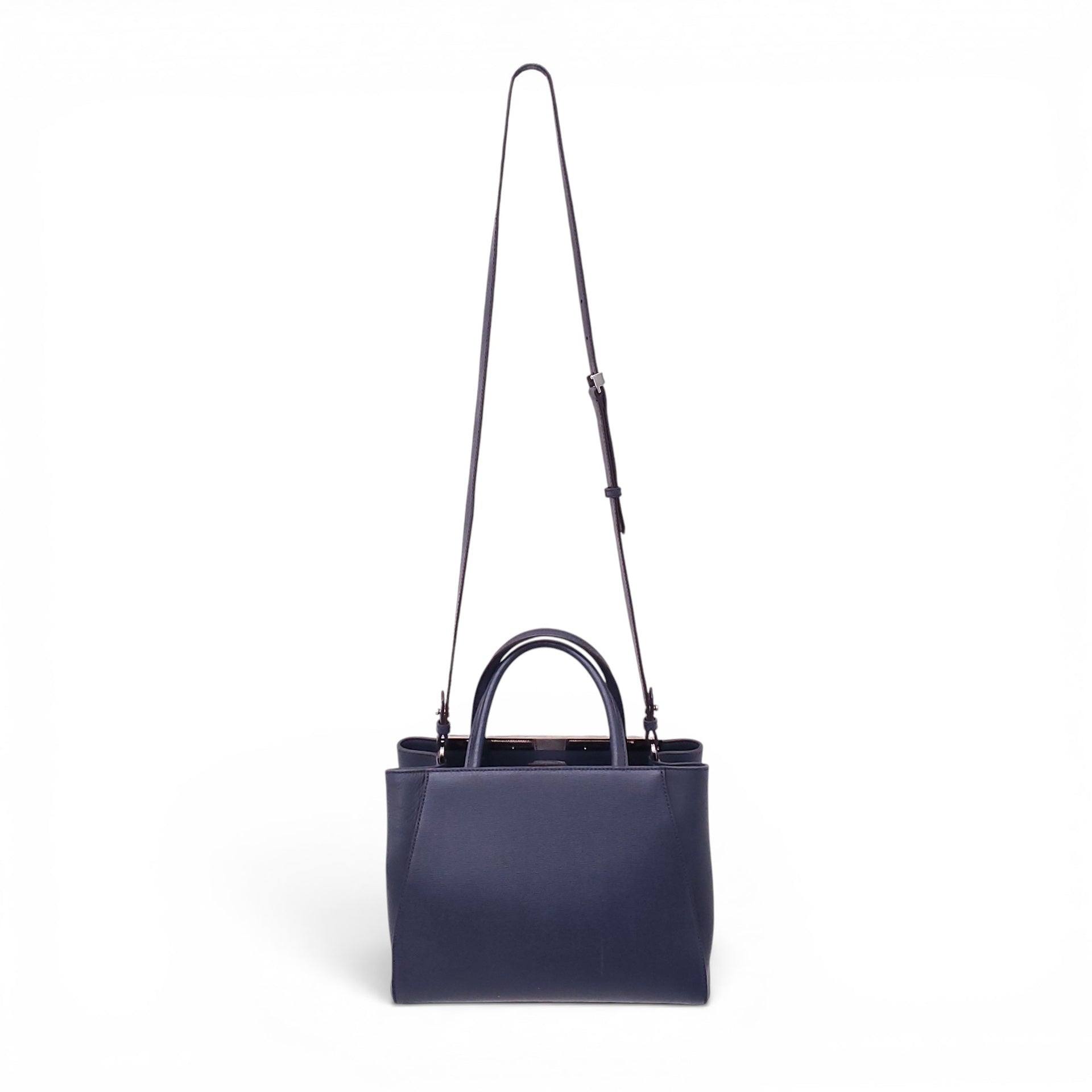 FENDI NAVY 2 JOUR MINI TOTE BAG