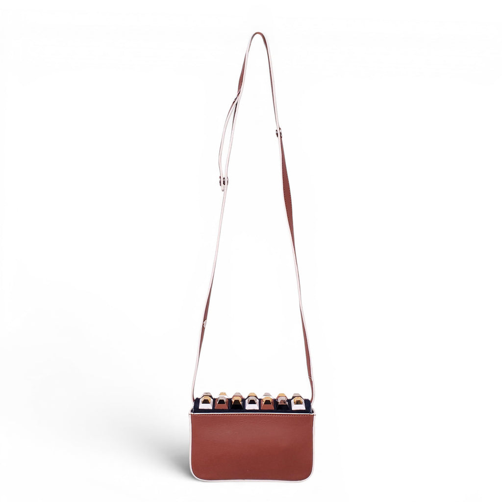 FENDI NAVY FUR STUDDED PURSE