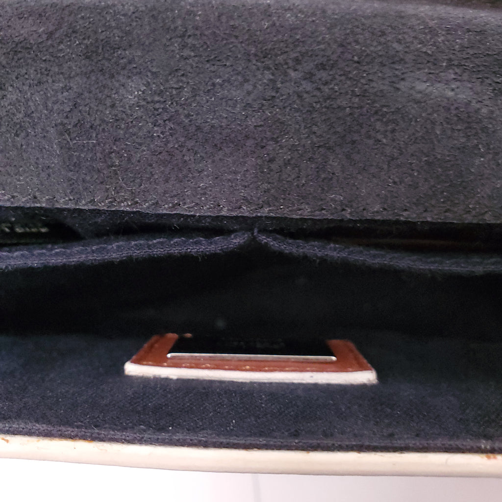 FENDI NAVY FUR STUDDED PURSE