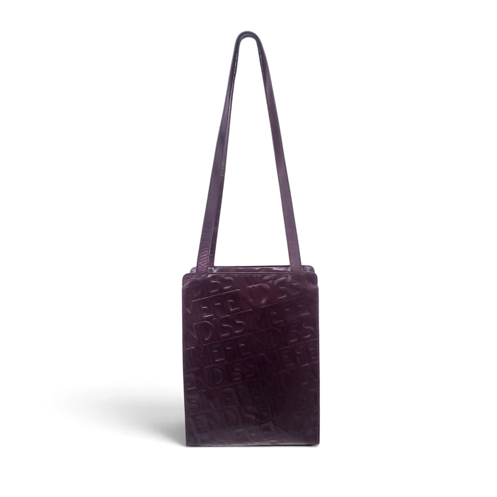 FENDI VINTAGE FENDISSIME BROWN LEATHER TOTE