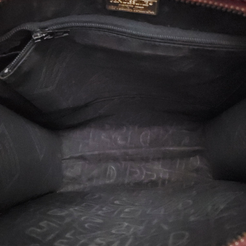 FENDI VINTAGE FENDISSIME BROWN LEATHER TOTE