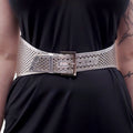 FENDI VINTAGE SILVER WAIST BELT - SIZE 75
