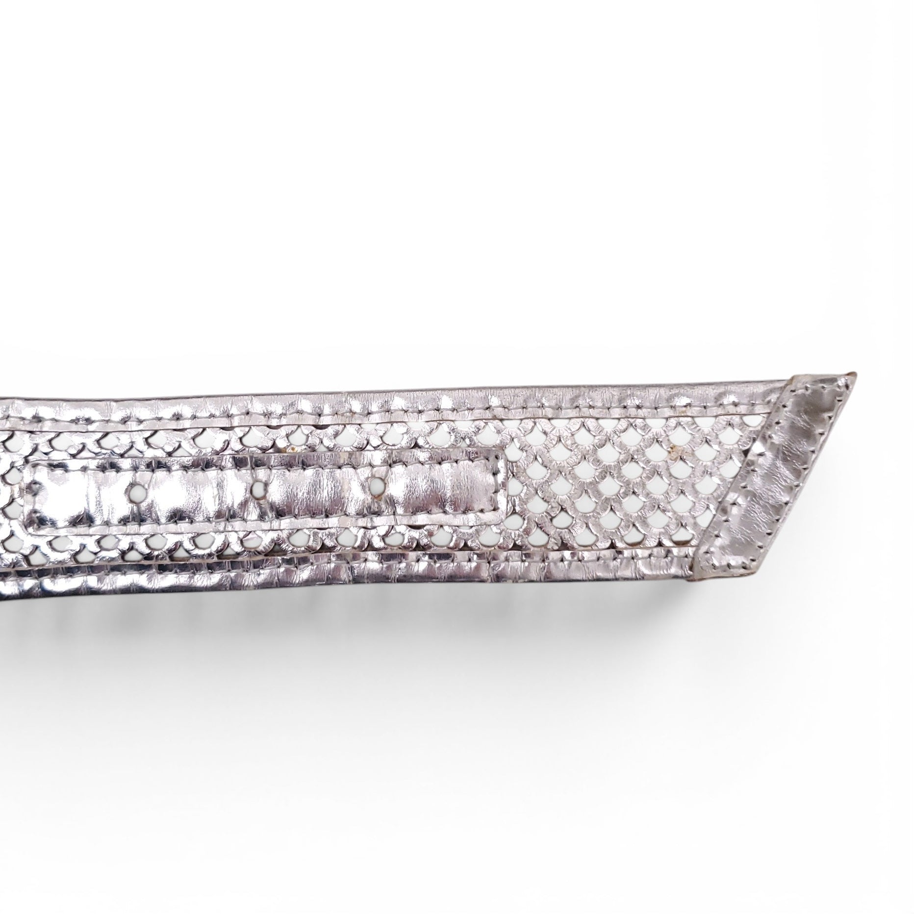 FENDI VINTAGE SILVER WAIST BELT - SIZE 75