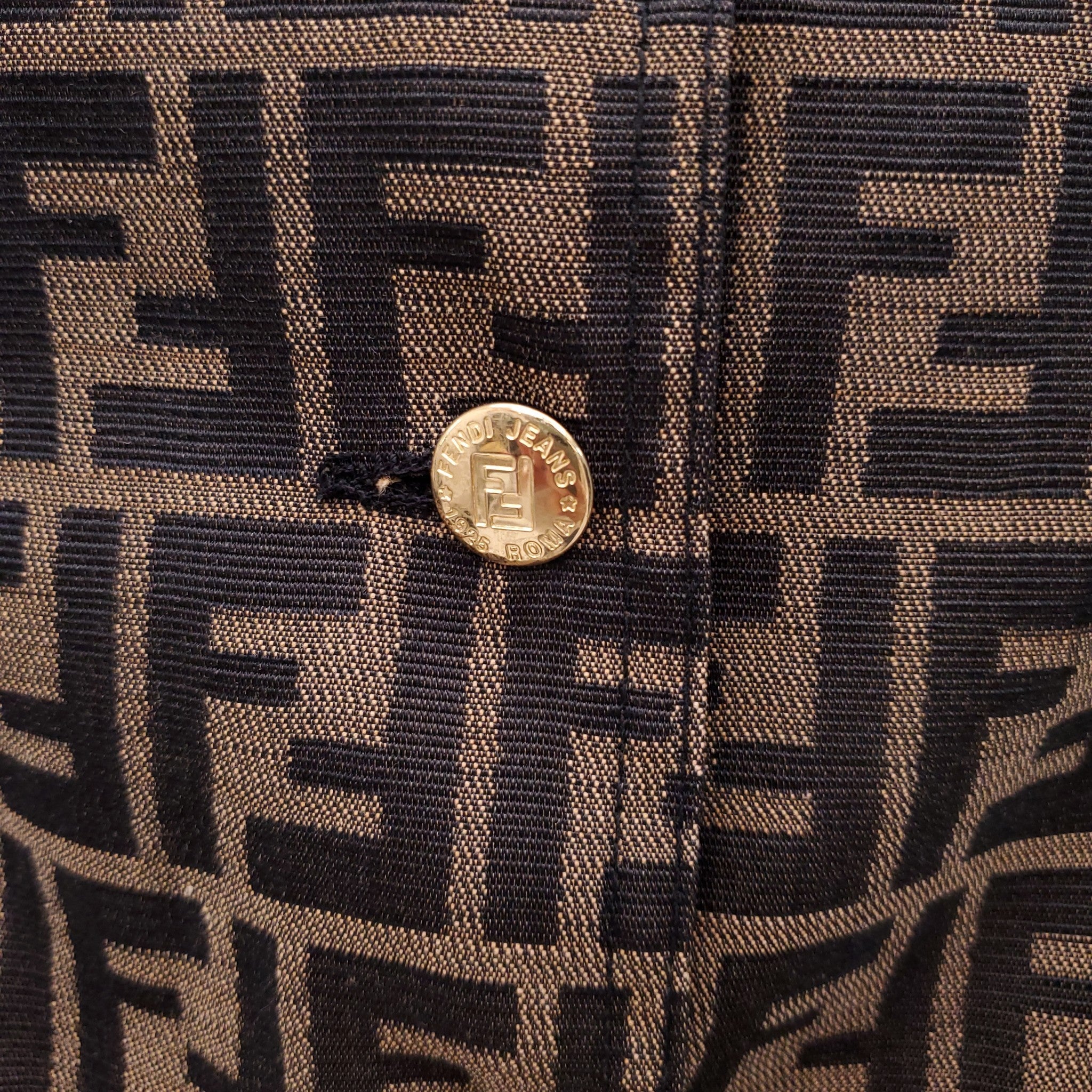FENDI VINTAGE ZUCCA PRINT VEST - SIZE 42
