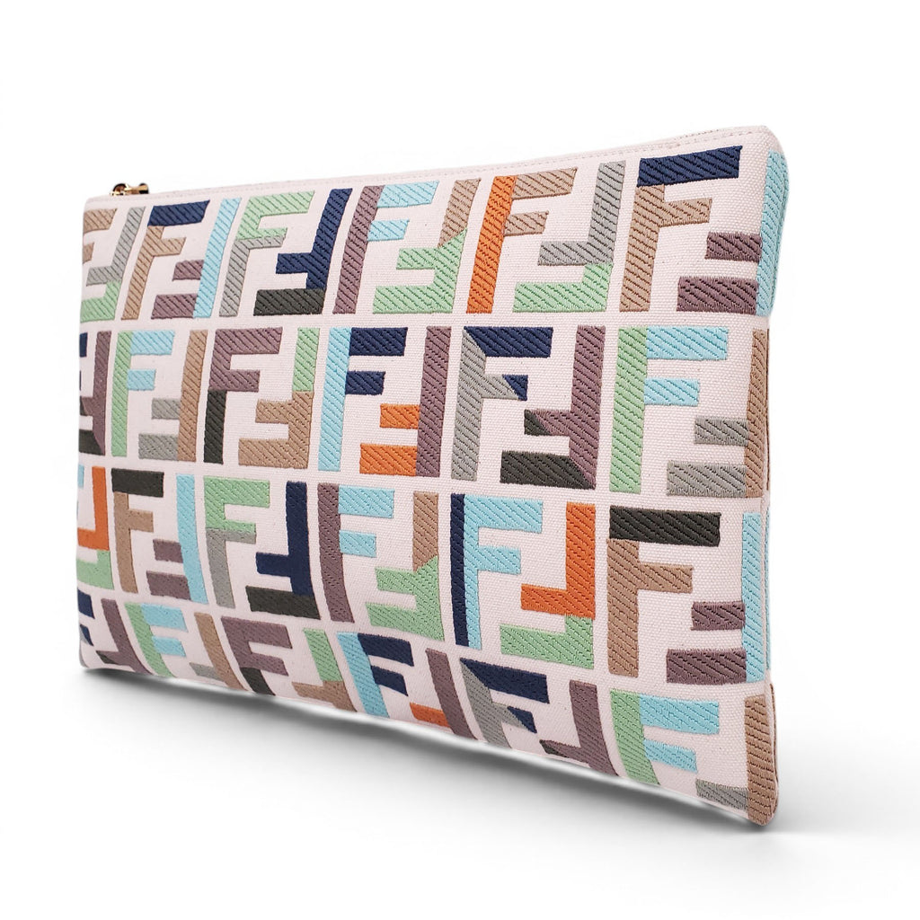 FENDI ZUCCA WRISTLET CLUTCH
