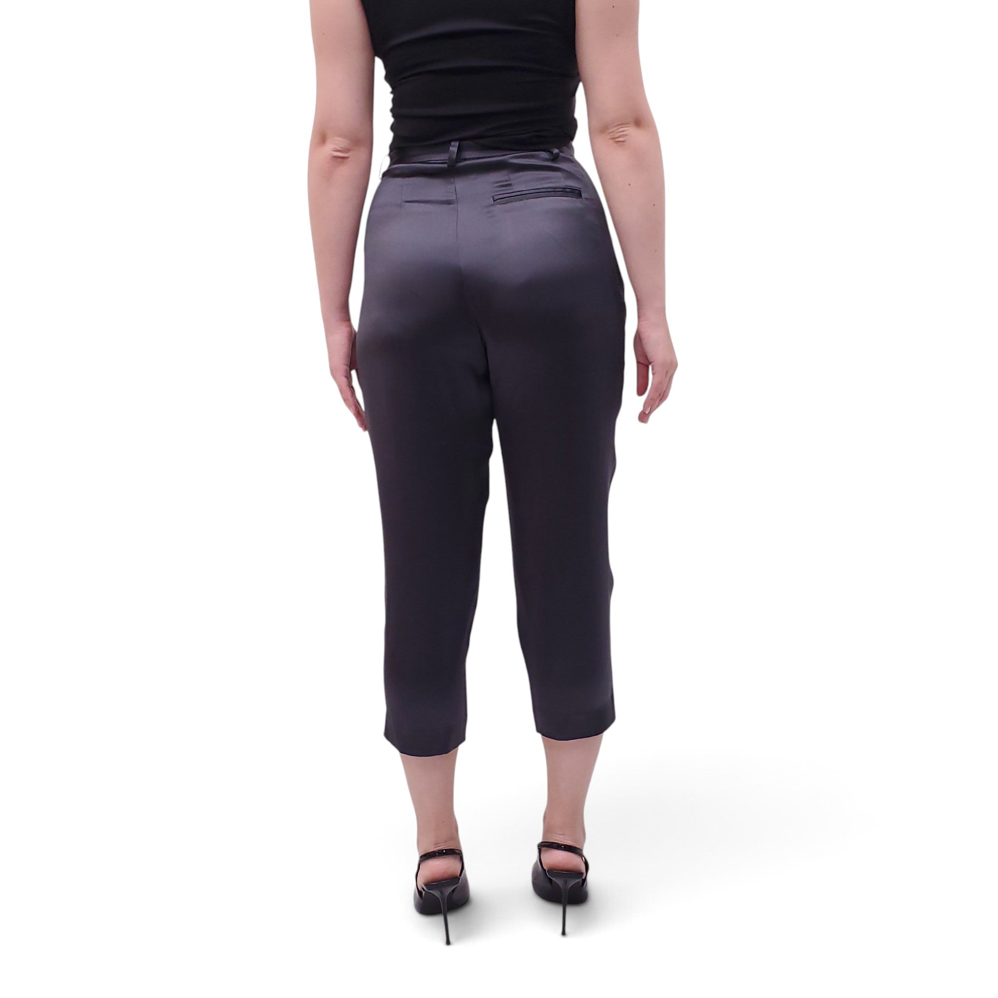 FLEUR DU MAL GREY SILK CULOTTES PANTS - SIZE 6