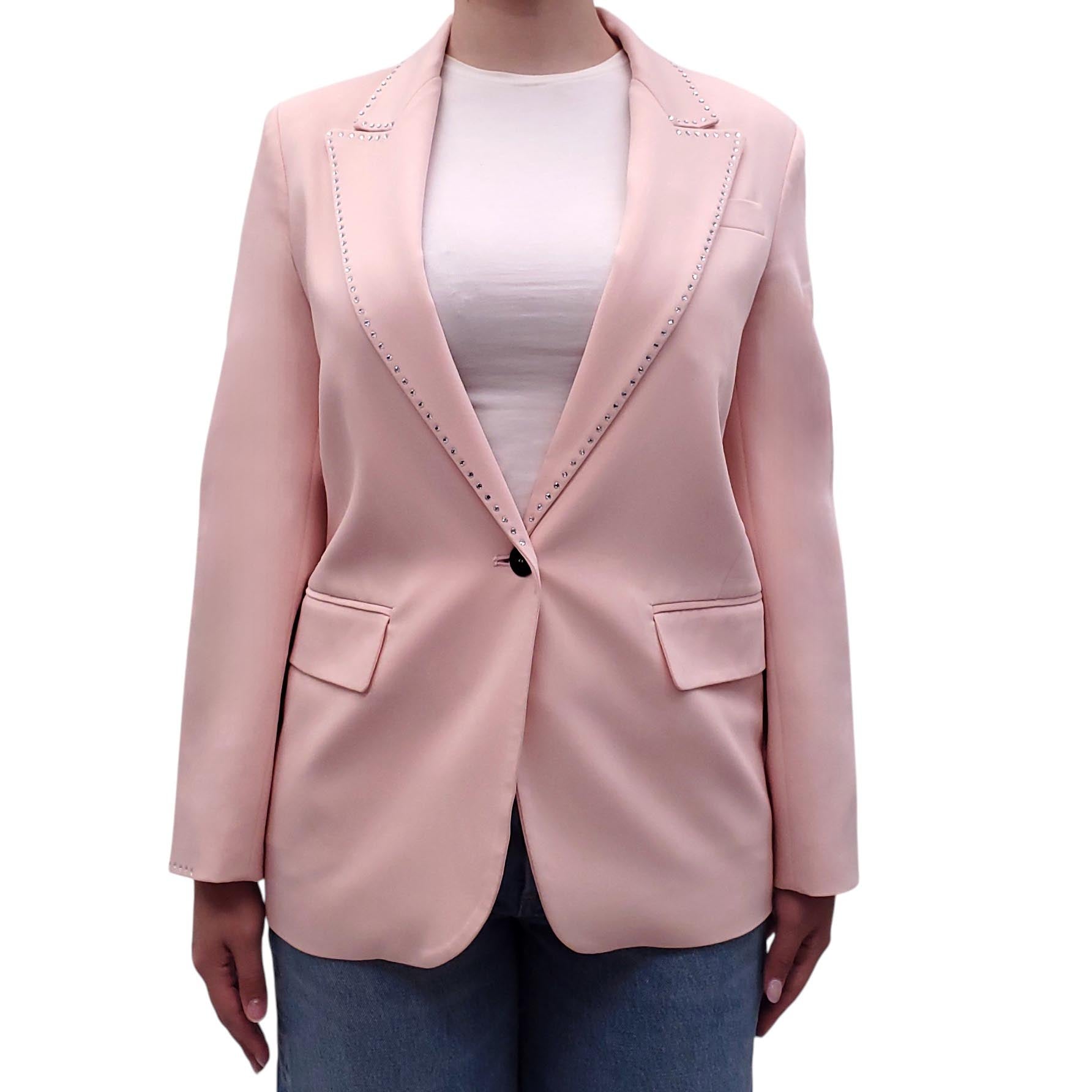 FORTE_FORTE OVERSIZED PINK BLAZER WITH SEQUIN DETAIL - SIZE 0