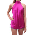 FRAME HOT PINK HALTER TOP - SIZE L
