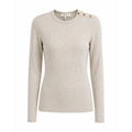 FRAME TAUPE RIBBED LONG SLEEVE SHIRT WITH GOLD BUTTONS - SIZE S