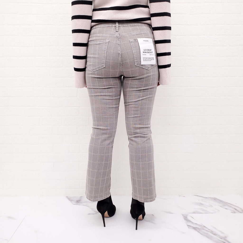FRAME 'LE CROP MINI BOOT' PLAID TROUSERS - SIZE 29