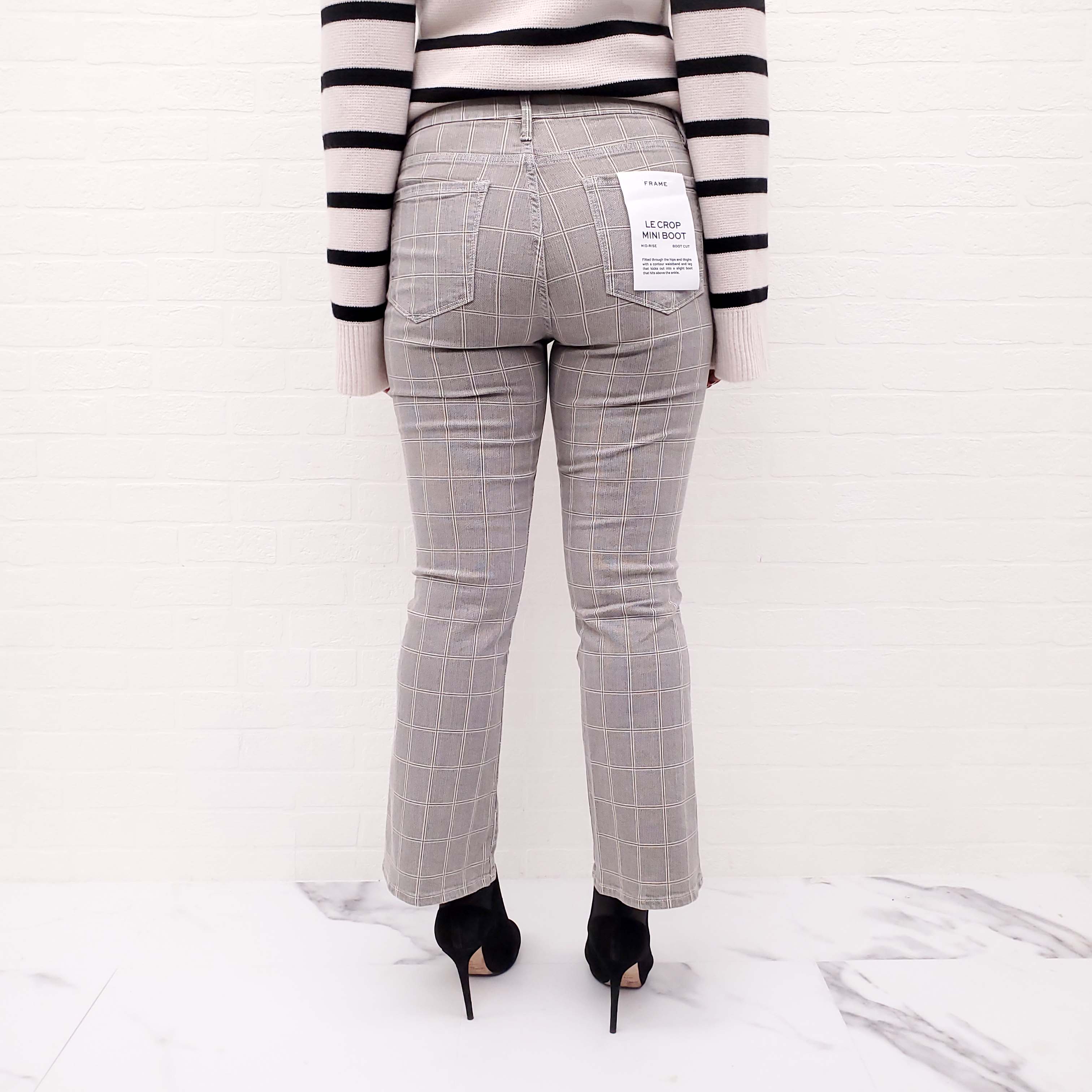 FRAME 'LE CROP MINI BOOT' PLAID TROUSERS - SIZE 29