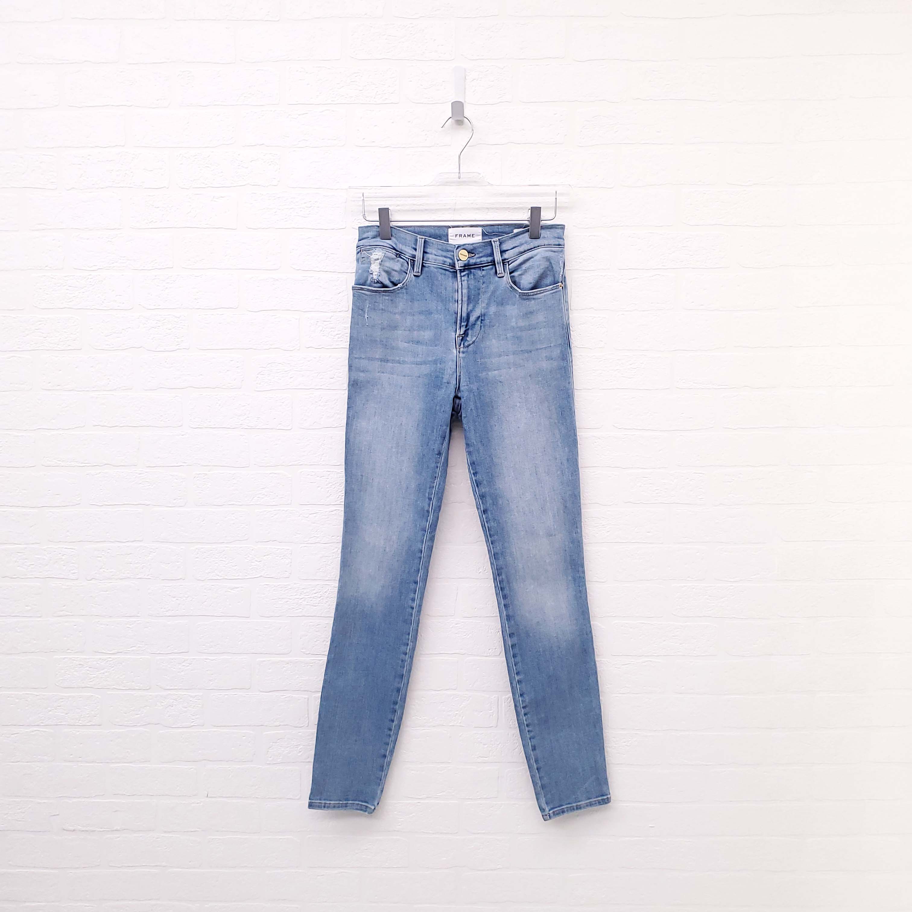 FRAME 'LE HIGH SKINNY' LIGHT WASH JEANS - SIZE 25