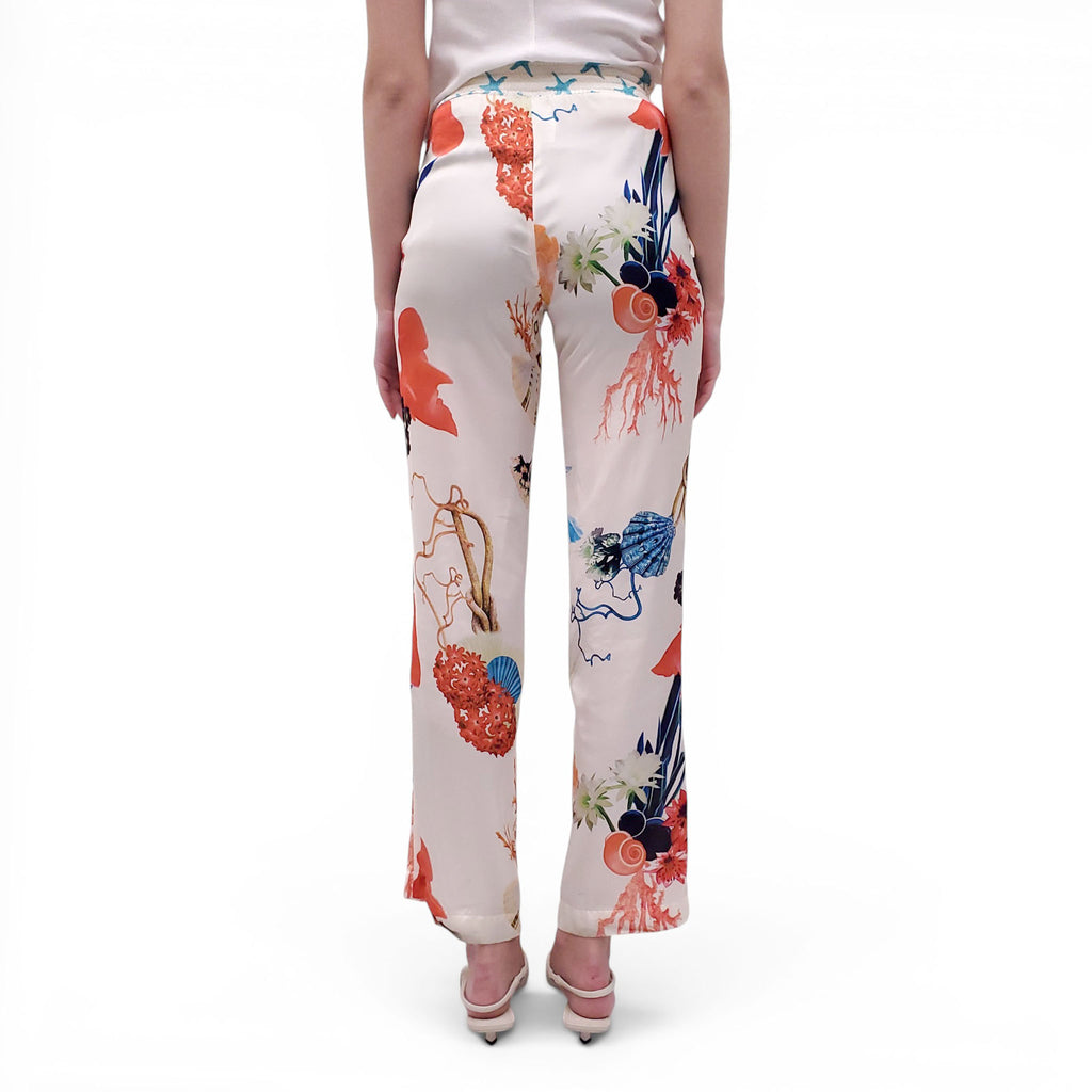FUZZI PATTERNED TROUSERS WITH STRETCH WAIST - SIZE XS