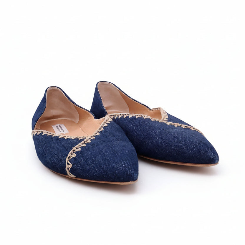GABRIELA HEARST DENIM FLATS - SIZE 38.5