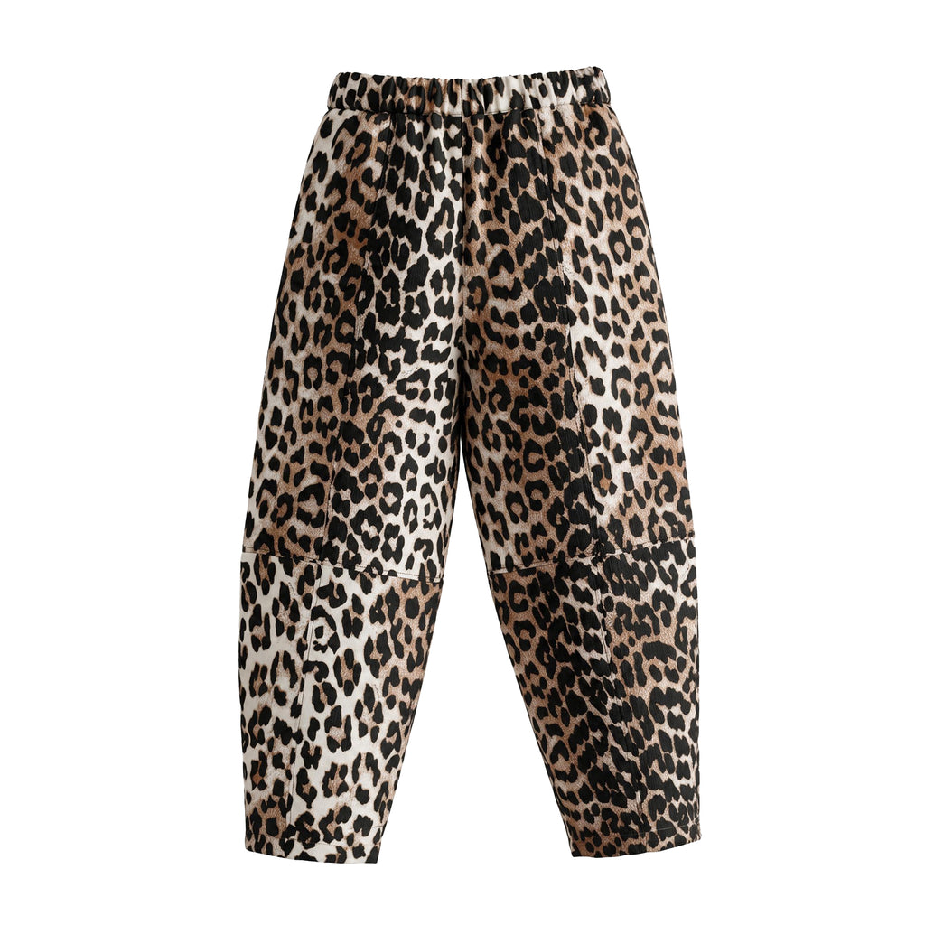 GANNI ALMOND MILK LEOPARD PANTS - SIZE 40 (US 8/10)