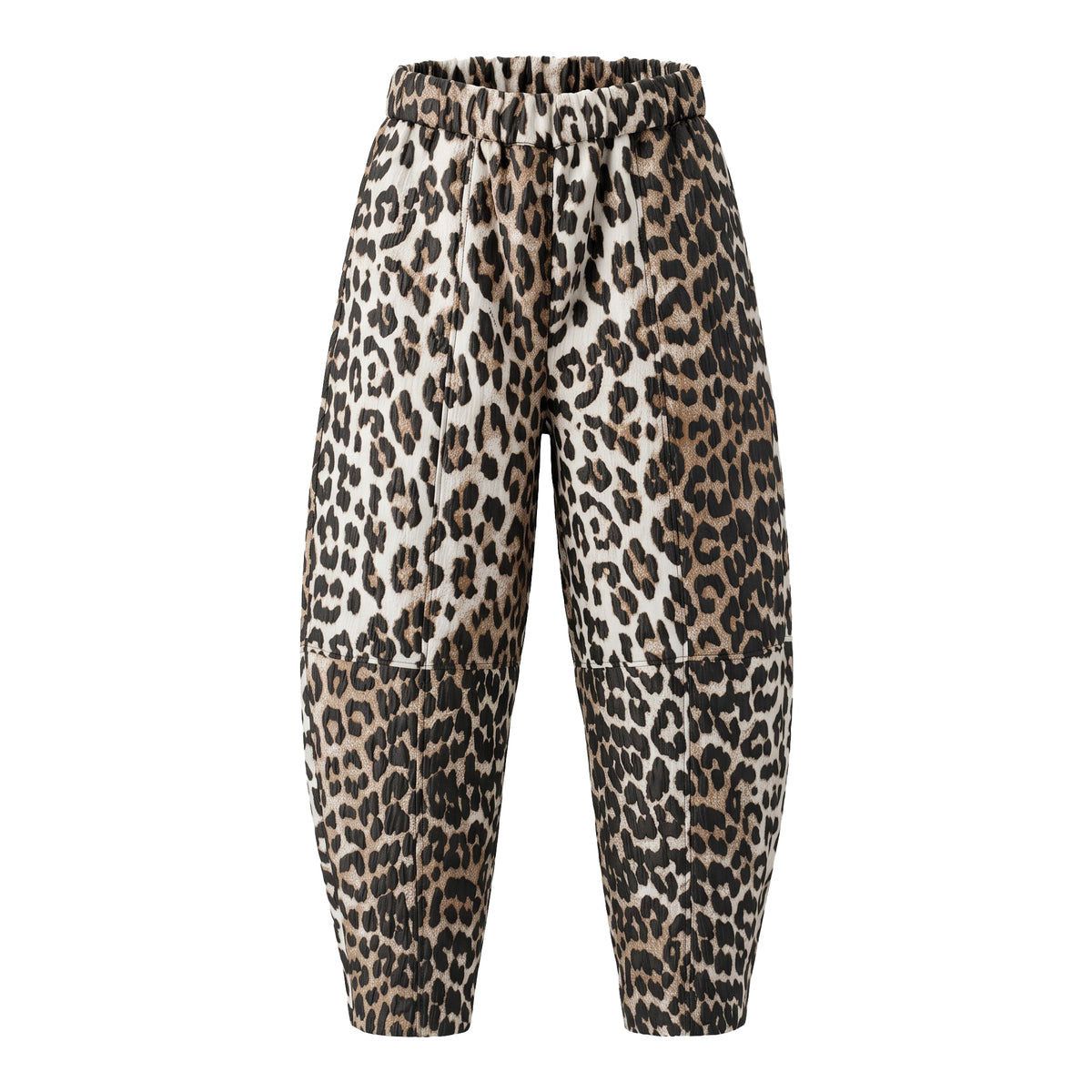 GANNI ALMOND MILK LEOPARD PANTS - SIZE 40 (US 8/10)