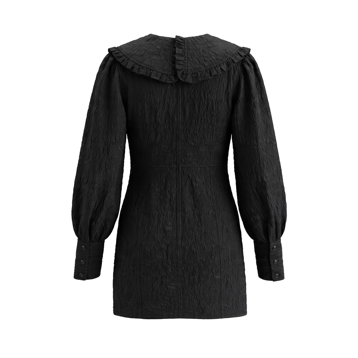 GANNI BLACK JACQUARD DRESS - SIZE 38 (US 6)